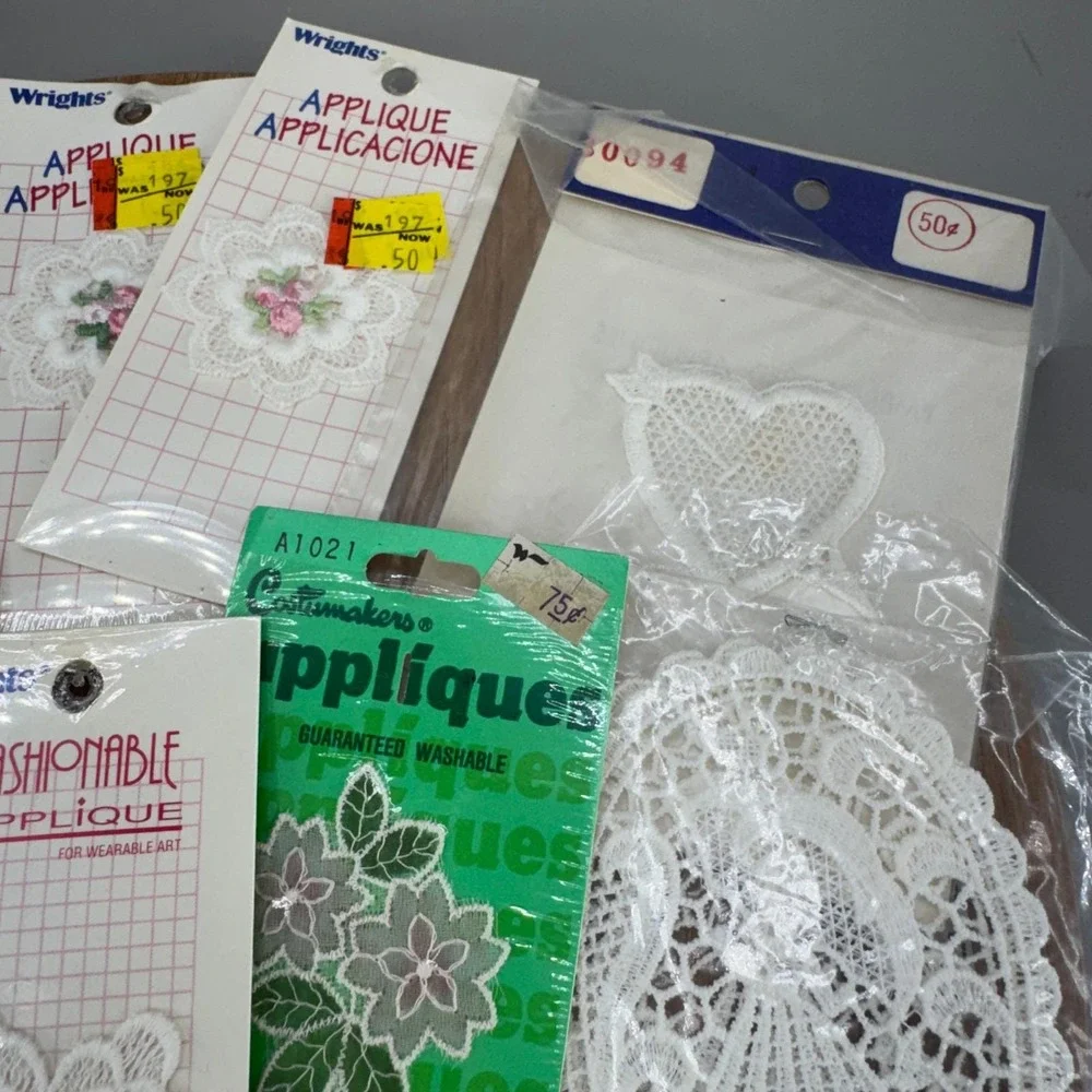 Wrights Costumakers Vintage Floral Lace Sew On Applique Lot OS‎ Multicolor Mixed